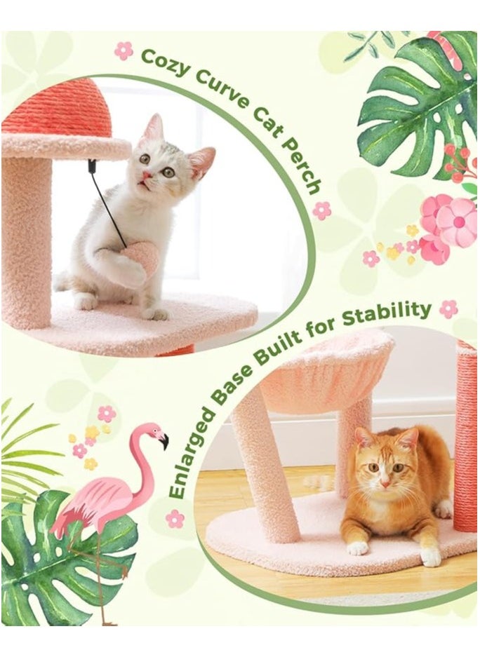 Flamingo Cat Tree with Sisal Scratching Posts,87cm/34.2