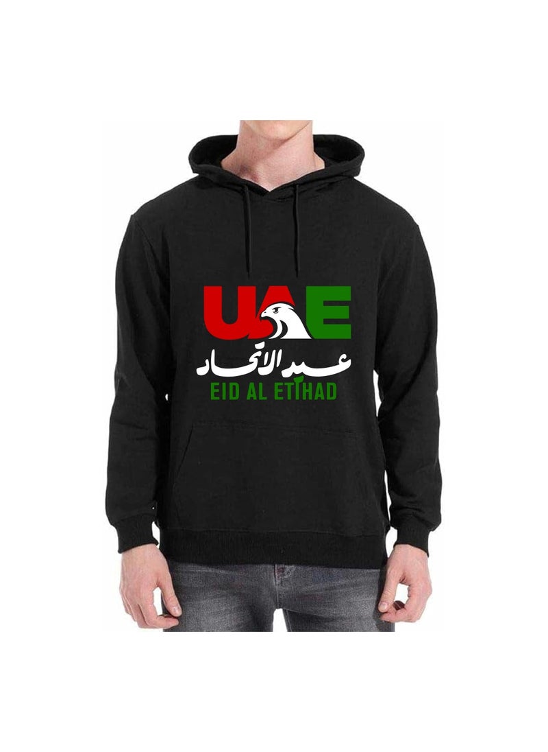 Eid Al Etihad Unisex Cotton Pullover Hoodie With–Soft And Comfortable Hoodie For Men And Women–Perfect For Eid Al Etihad Celebrations