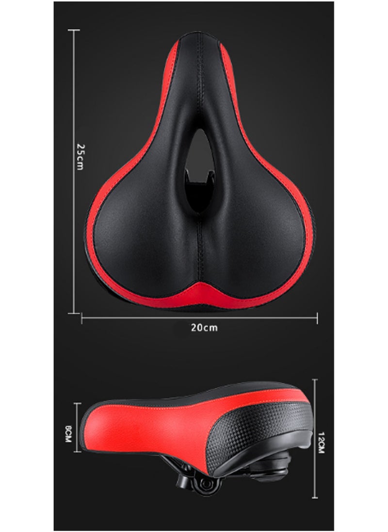 Black Spring Bicycle Saddle Cushion, Ultra-Soft Seat, Thickened And Shock-Absorbing