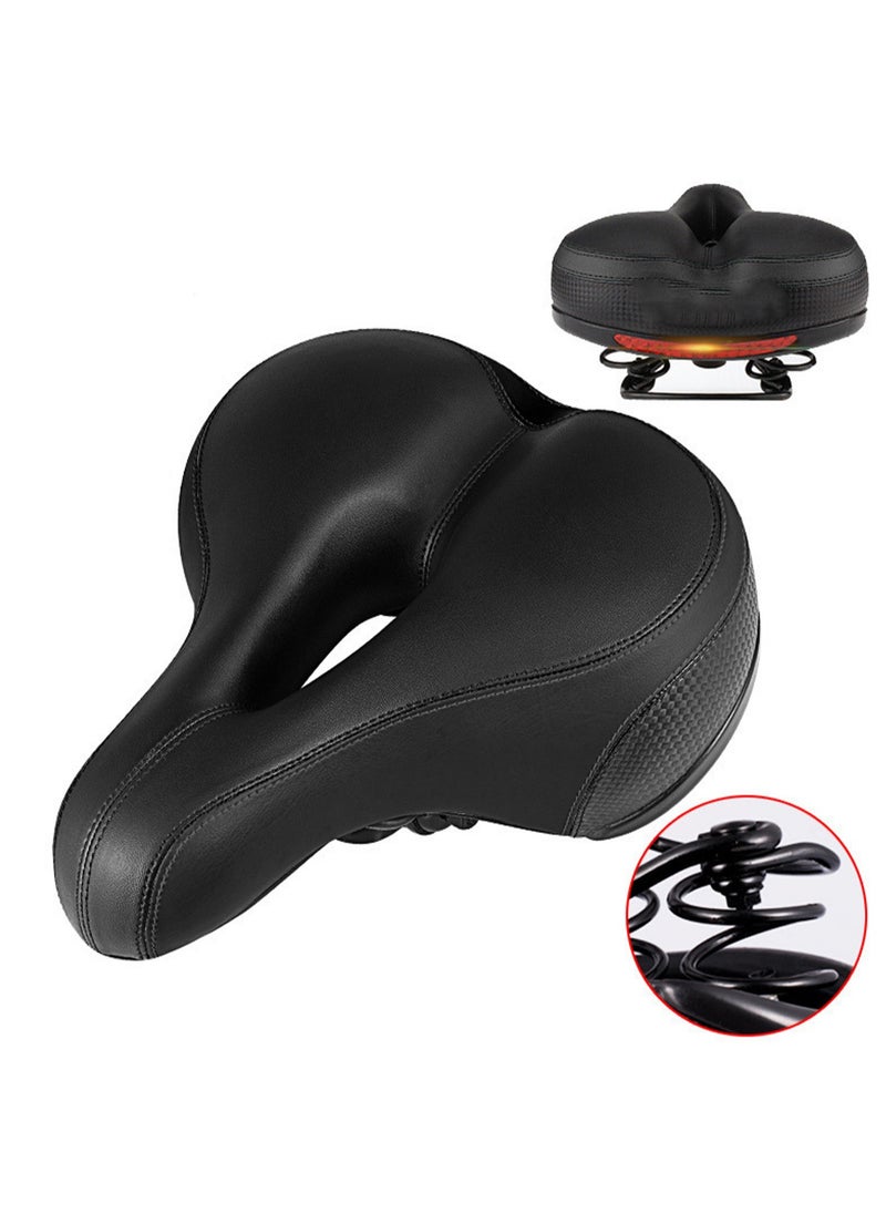 Black Spring Bicycle Saddle Cushion, Ultra-Soft Seat, Thickened And Shock-Absorbing