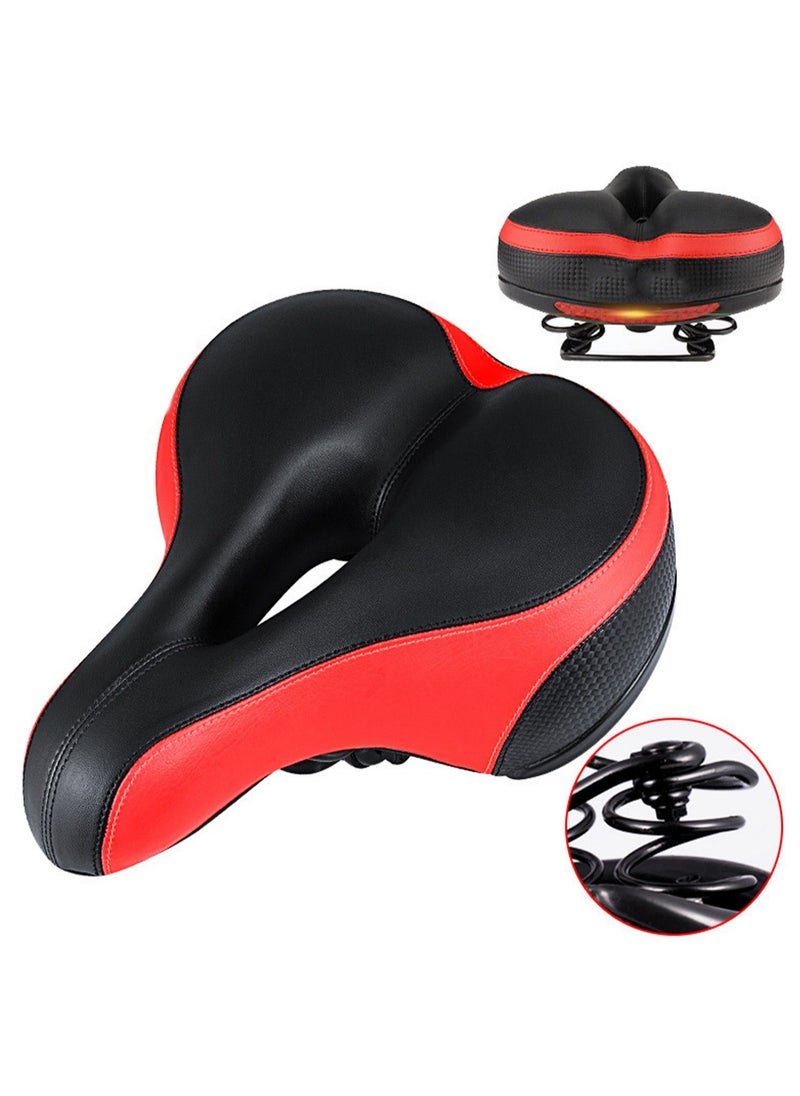 Red Spring Bicycle Saddle Cushion, Super Soft Seat, Thickened And Shock-Absorbing