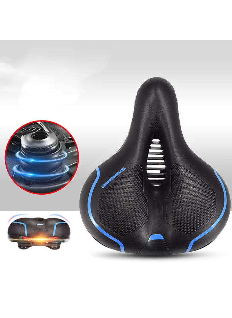 Blue Stripe Shock-Absorbing Ball Mountain Bike Saddle Seat Cushion, Super Soft Seat, Thickened Shock Absorption