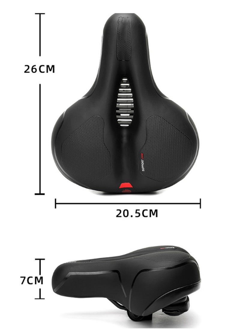 Black And Blue Shock-Absorbing Mountain Bike Saddle Cushion, Ultra-Soft Seat, Thickened Shock Absorption