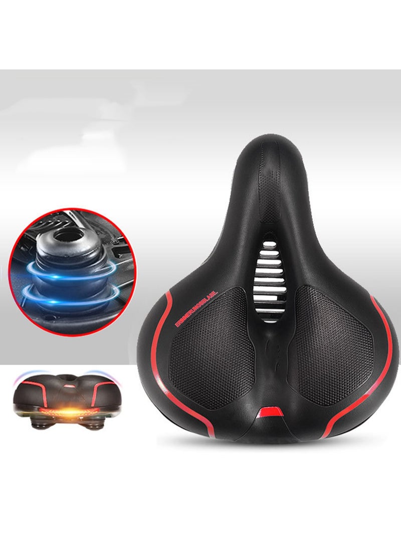 Red Striped Shock-Absorbing Ball Mountain Bike Saddle Seat Cushion, Super Soft Seat Thickened Shock Absorption