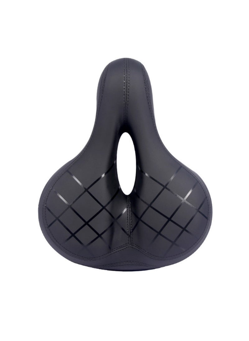 Black Checkered Shock-Absorbing Mountain Bike Saddle Cushion, Ultra-Soft Seat, Thickened Shock Absorption