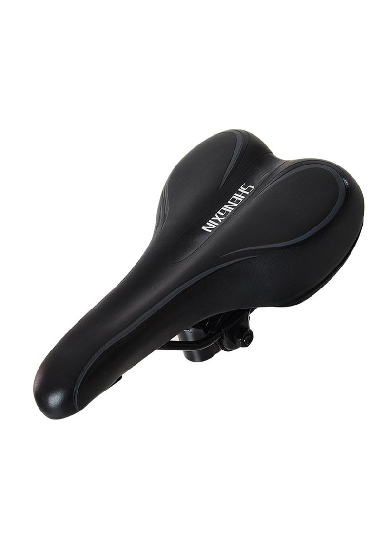 Black Cycling Cushion Shock-Absorbing Mountain Bike Saddle, Super Soft Seat Thickened Shock Absorption