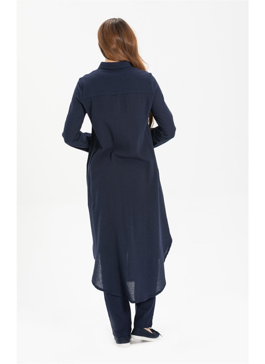 Edanur Şile Cloth Tunic Navy Blue Lcvt