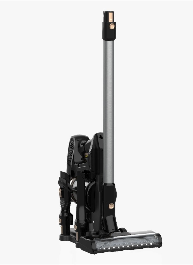 GLV-100 Cordless Vacuum Cleaner / 250W Power / 1.4L Dust Tank / 35 Mins Run Time / 20 KPA High Suction / 5 Stage Filtration / Lithium-Ion Battery / Low Noise / DC Port / ABS + PP Material - Black