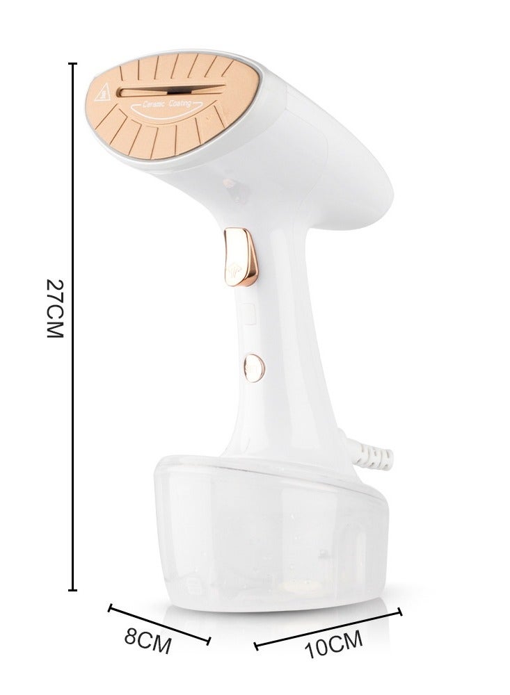 Garment Steamer Iron, 1600W Handheld Clothes Steamer with 30s Fast Heat-Up, 300ML Portable Wrinkle Remover for Home and Travel