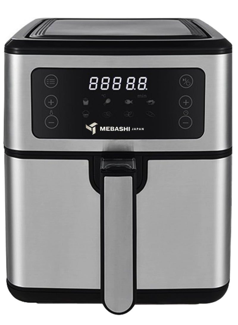 Mebashi 5.5L Air Fryer, Touch Screen, 3 Fan Speeds, Ceramic Coating, Black Steel (ME-AF981s)(1550-1850W)