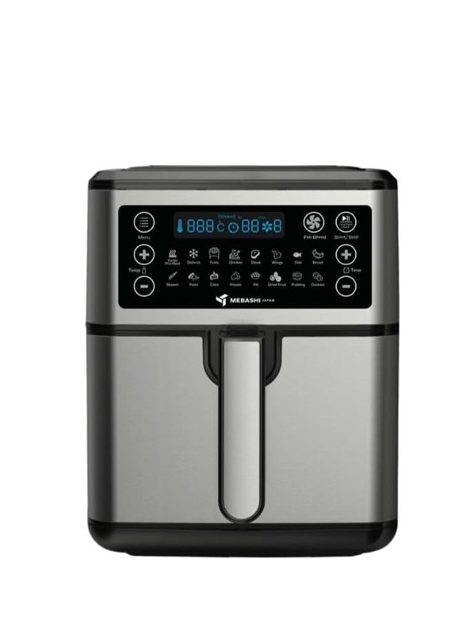 Mebashi 5.5L Air Fryer, Touch Screen, 3 Fan Speeds, Ceramic Coating, Black Steel (ME-AF981s)(1550-1850W)