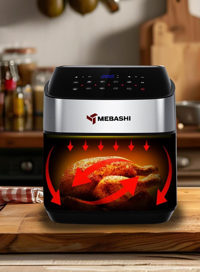 MEBASHI Air Fryer with Digital Touch Screen, Rapid Air Technology, 1800W 9.2L Capacity,10 Pre-Set Cooking Programs (ME-AF999)