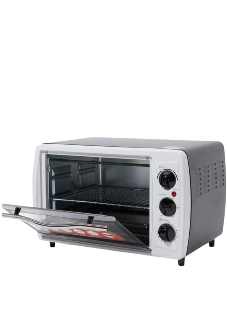 MEBASHI 19L Electric Oven Toaster, White, 100-250°C Temperature, 60 Minutes Timer,(1380W) Rotisserie Function (ME-EOV1901KR)