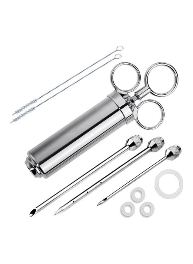 3-Piece BBQ Syringe Seasoning Needle Set 1.0 W AU6935 Silver