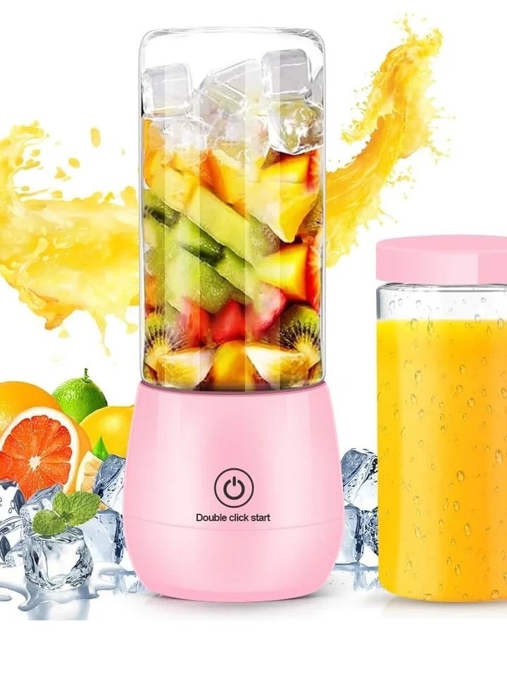 Portable Blender USB Rechargeable Smoothie Blender Personal Beach Blender for Shakes and Smoothies with 6 Sharp Blades Travel Lid One Touch Auto-cleaning Waterproof Blender for Kitchen