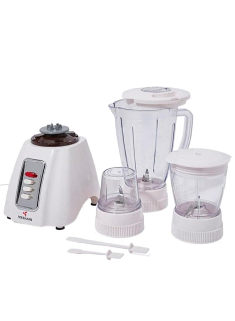 Mebashi 3-in-1 Blender (ME-BL1005W) – 1.6L | Blender, Grinder, Chopper, and Filter | 350W | Stainless Steel Blade | Pulse & 2-Speed Control (350W)