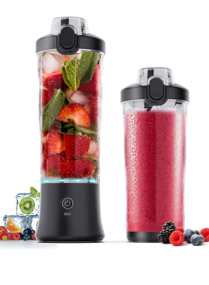 Portable Blender, Shakes and Smoothies Waterproof Blender for Sports, Travel and Outdoors, Mini Blender USB Rechargeable with 20 oz BPA Free Blender Cups with Travel Lid.