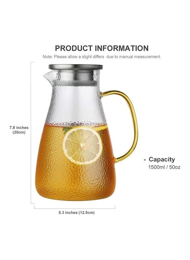 Glass Water Jug With Lid Clear