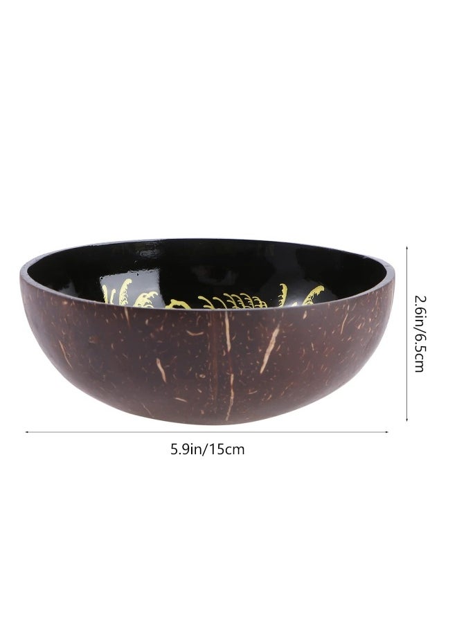 Coconut Bowls, Natural Coconut Bowl Shell Bowls Key Bowl for Entryway Table Candy Container Nuts Holder Bowl for Decoration (Golden)