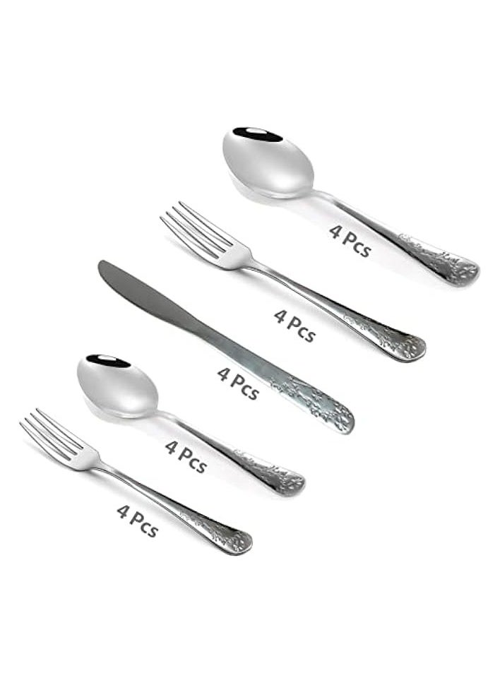 Cutlery, Food-Grade Stainless Steel 4xTea Spoon | 4xTable Spoon | 4xTable Knife | 4xTea Fork | 4xTable Fork Mirror Polished GF9041 (20 Pc Set)