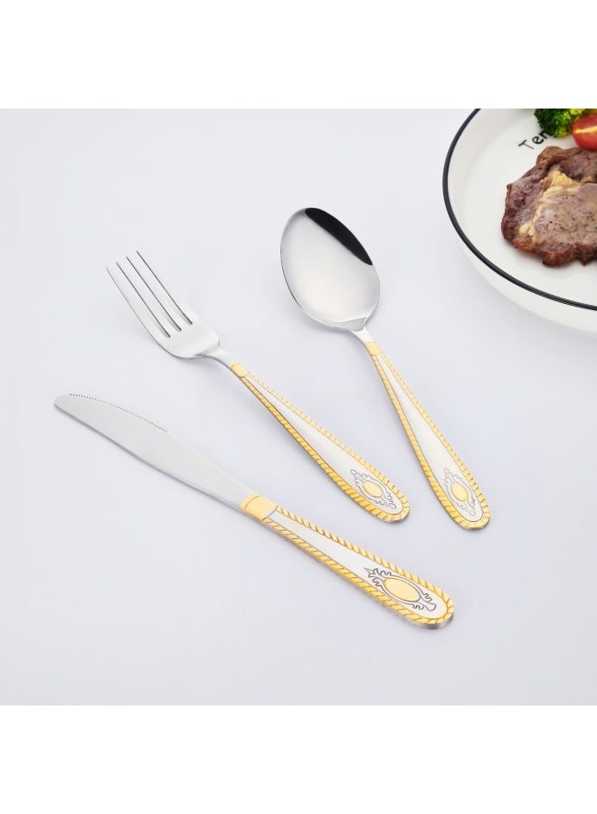 24-Piece Stainless Steel Cutlery Set Silver