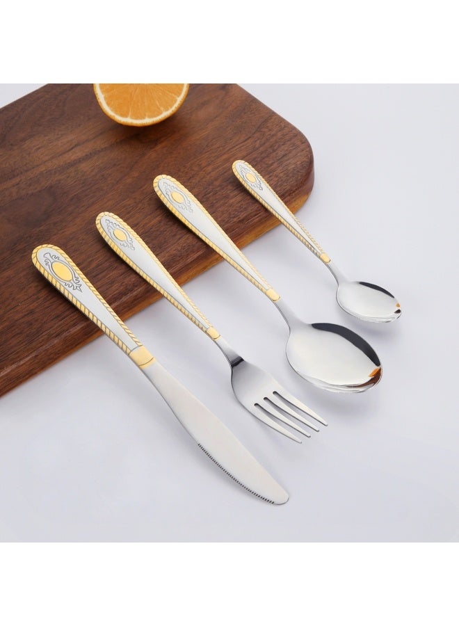 24-Piece Stainless Steel Cutlery Set Silver