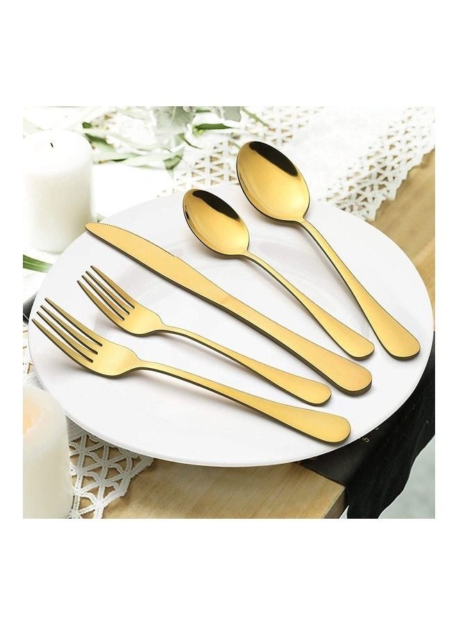 20-Piece Stainless Steel Flatware Cutlery Set Gold 25 x 8 x 5cm