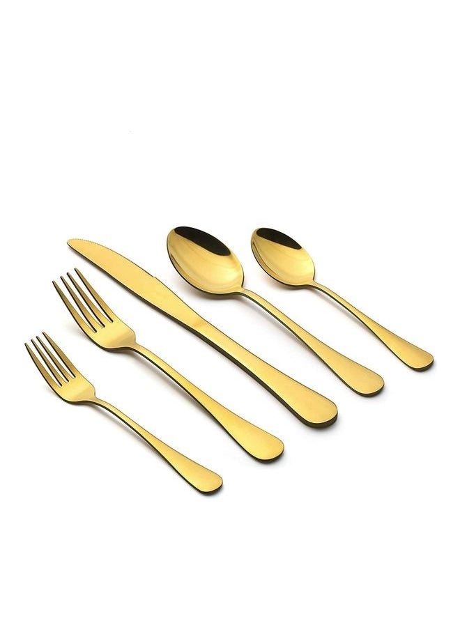 20-Piece Stainless Steel Flatware Cutlery Set Gold 25 x 8 x 5cm