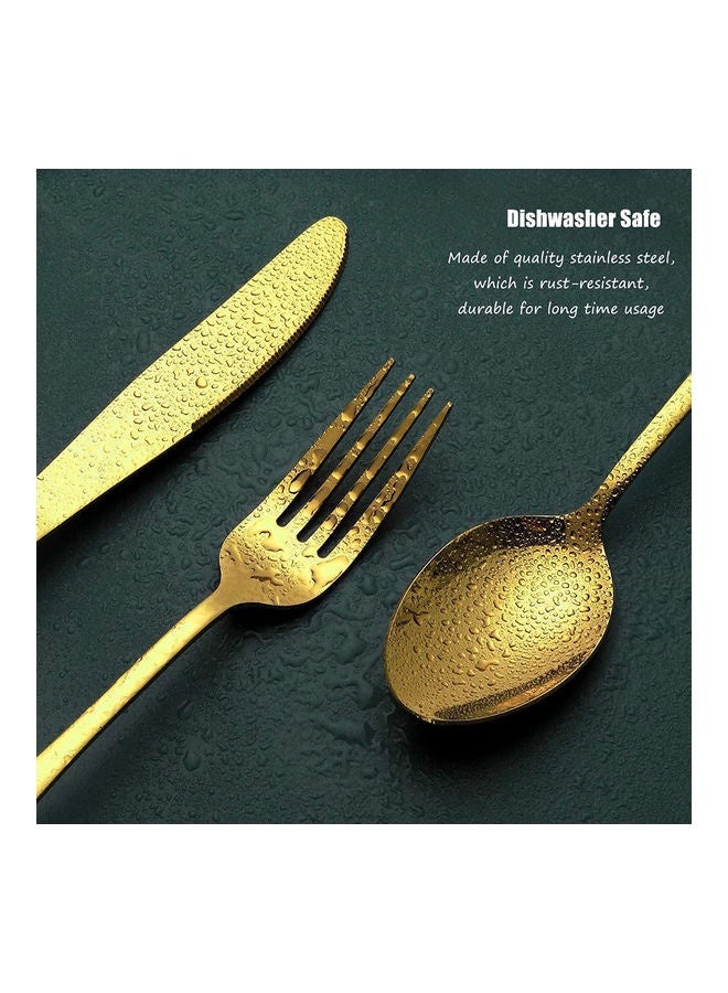 24-Piece Stainless Steel Cutlery Set Gold 14x13x23cm