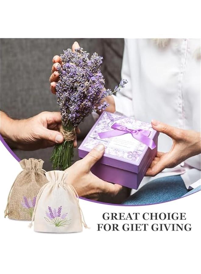 12 PCS Lavender Bags, Sachet Empty Bags Small Jute Bag with Drawstring Cotton Linen Pouch for Filling Spice Herbs Jewellery Wedding