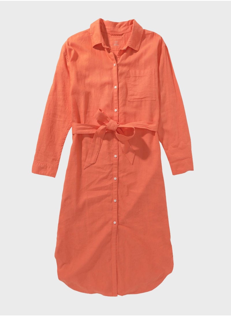 Tie Detail Button Down Dress