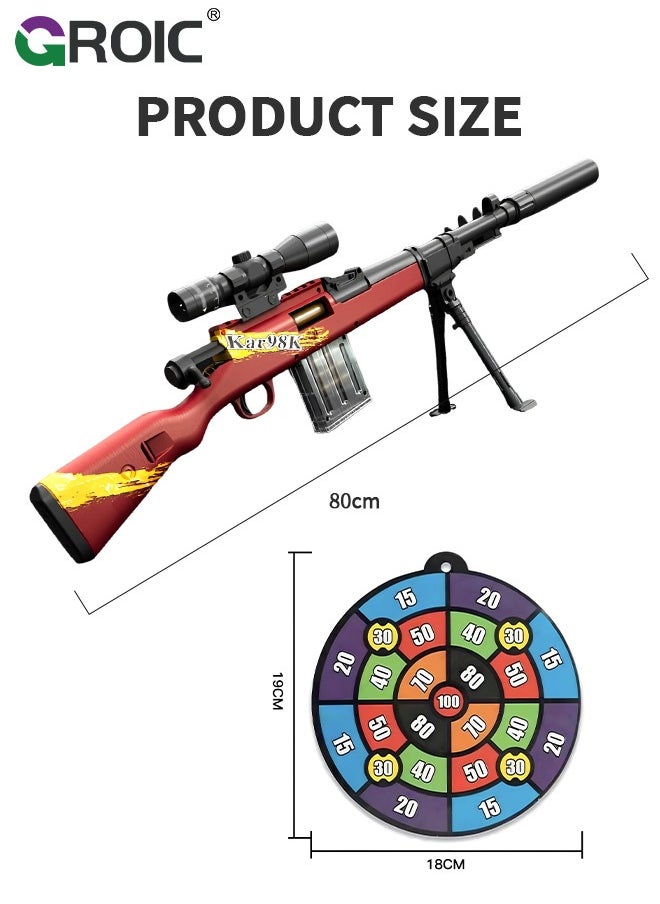 Toy Gun Soft Bullets Education Toy, Sniper Rifle Blaster Gun 98K, 32X Mirror Effect Toy Sniper Guns, DIY Toy with Rich Accessories, Shooting Games Toys for Kids