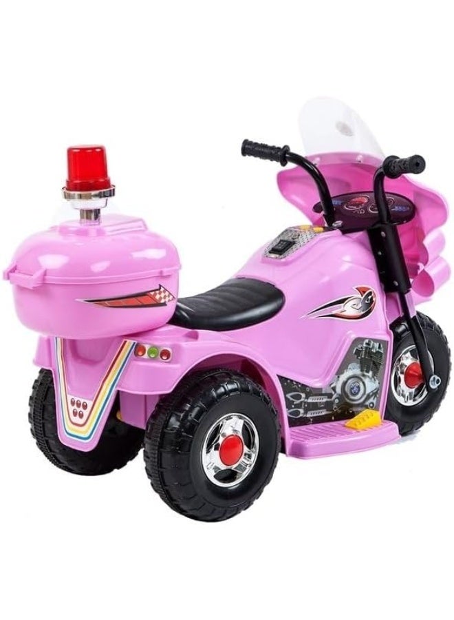 Children'S Electric Motorcycle, Can Ride On Tricycles For Boys And Girls, Small Size Motorcycle, Ride On Bike, 6V Battery, Police Lights And Sounds, Suitable For 2-5 Years Old