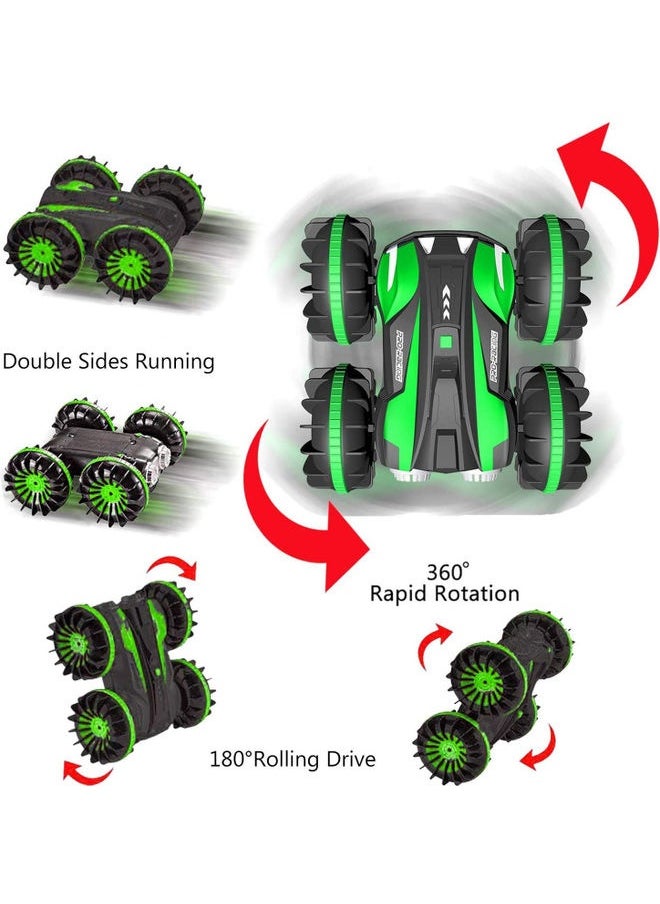 Amphibious 4WD Remote Control Stunt Car for Kids 17.5 x 16 x 13.5cm