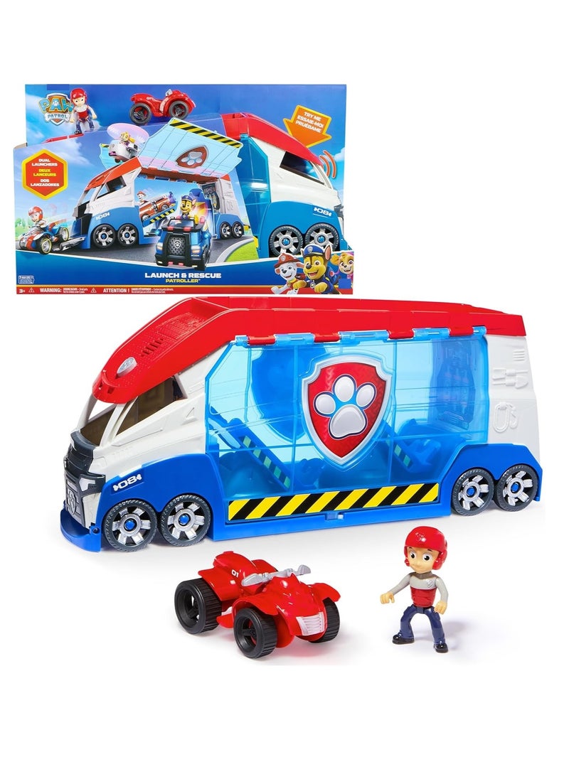 Paw Patrol, Transforming PAW Patroller with Vehicle Launchers, Lights & Sounds, Ryder Action Figure & ATV Toy Car, Kids’ Toys for Boys & Girls Ages 3+