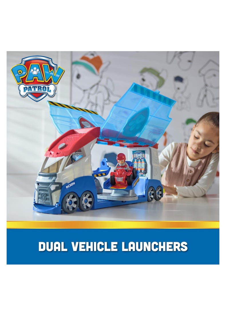 Paw Patrol, Transforming PAW Patroller with Vehicle Launchers, Lights & Sounds, Ryder Action Figure & ATV Toy Car, Kids’ Toys for Boys & Girls Ages 3+