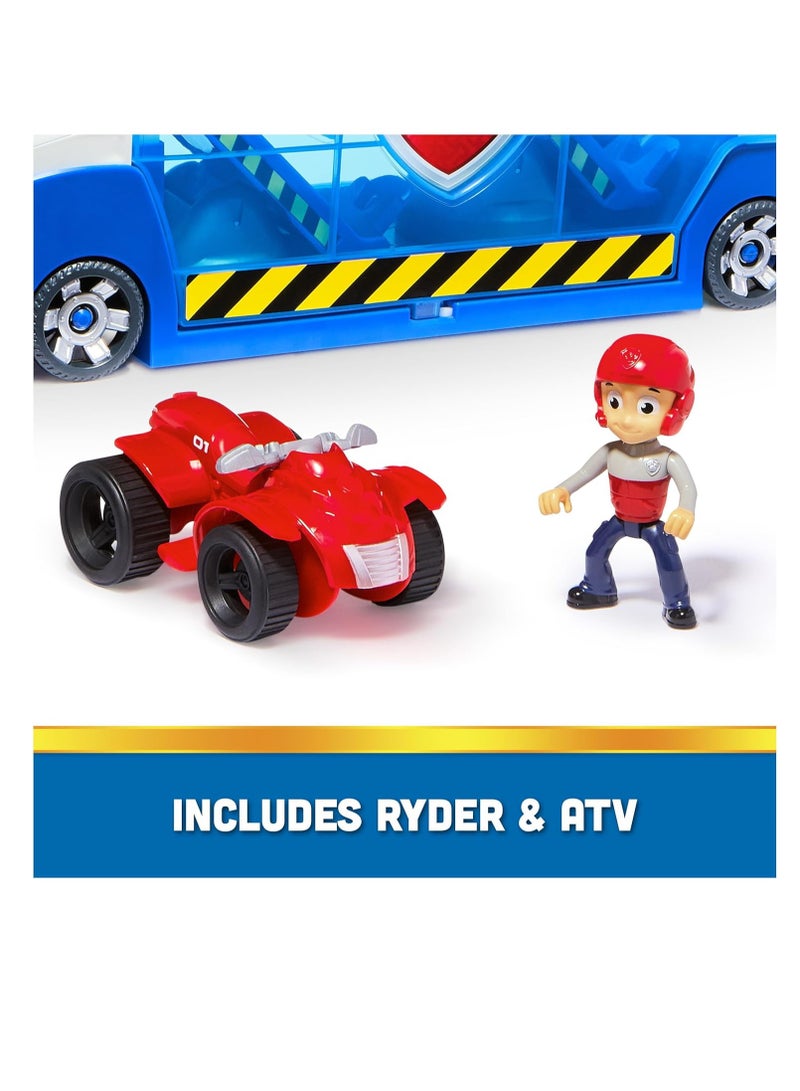 Paw Patrol, Transforming PAW Patroller with Vehicle Launchers, Lights & Sounds, Ryder Action Figure & ATV Toy Car, Kids’ Toys for Boys & Girls Ages 3+