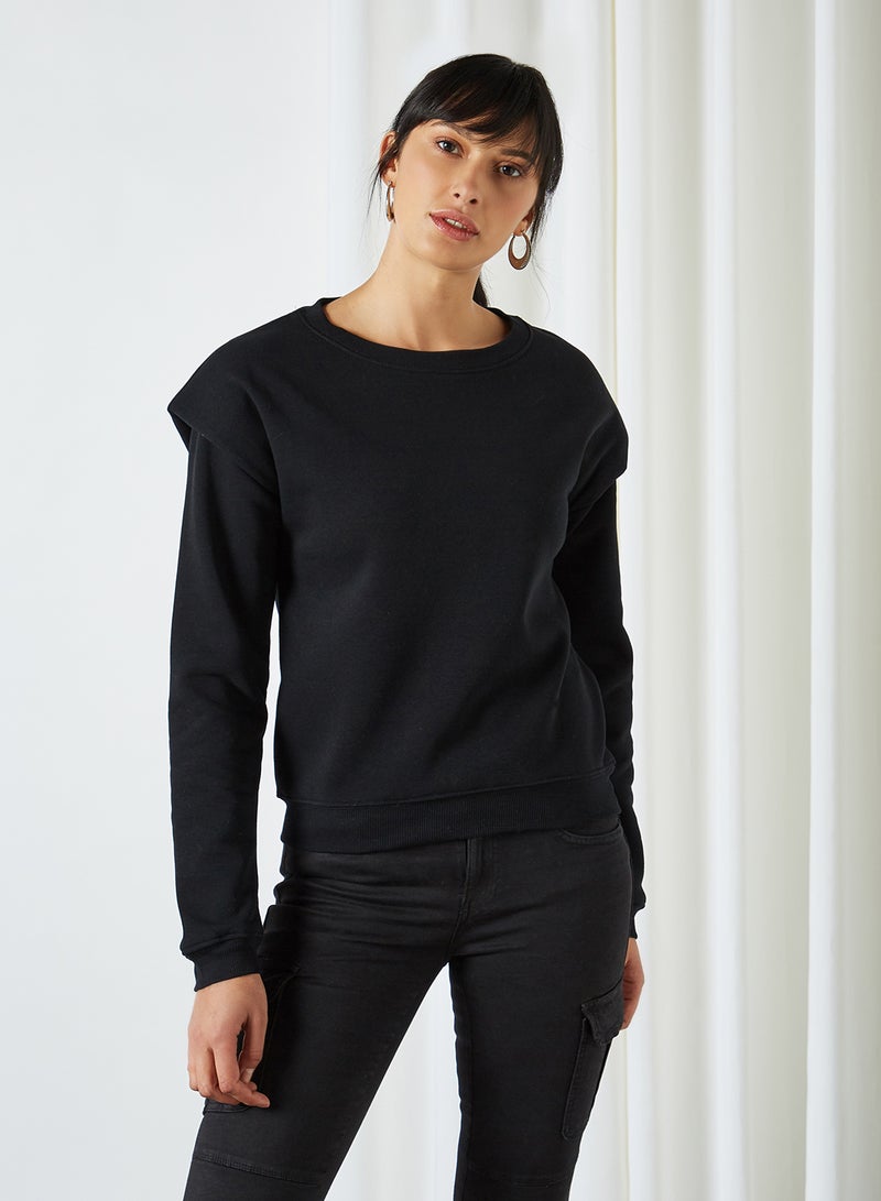 Padded Shoulder Sweatshirt Black(C-N10)