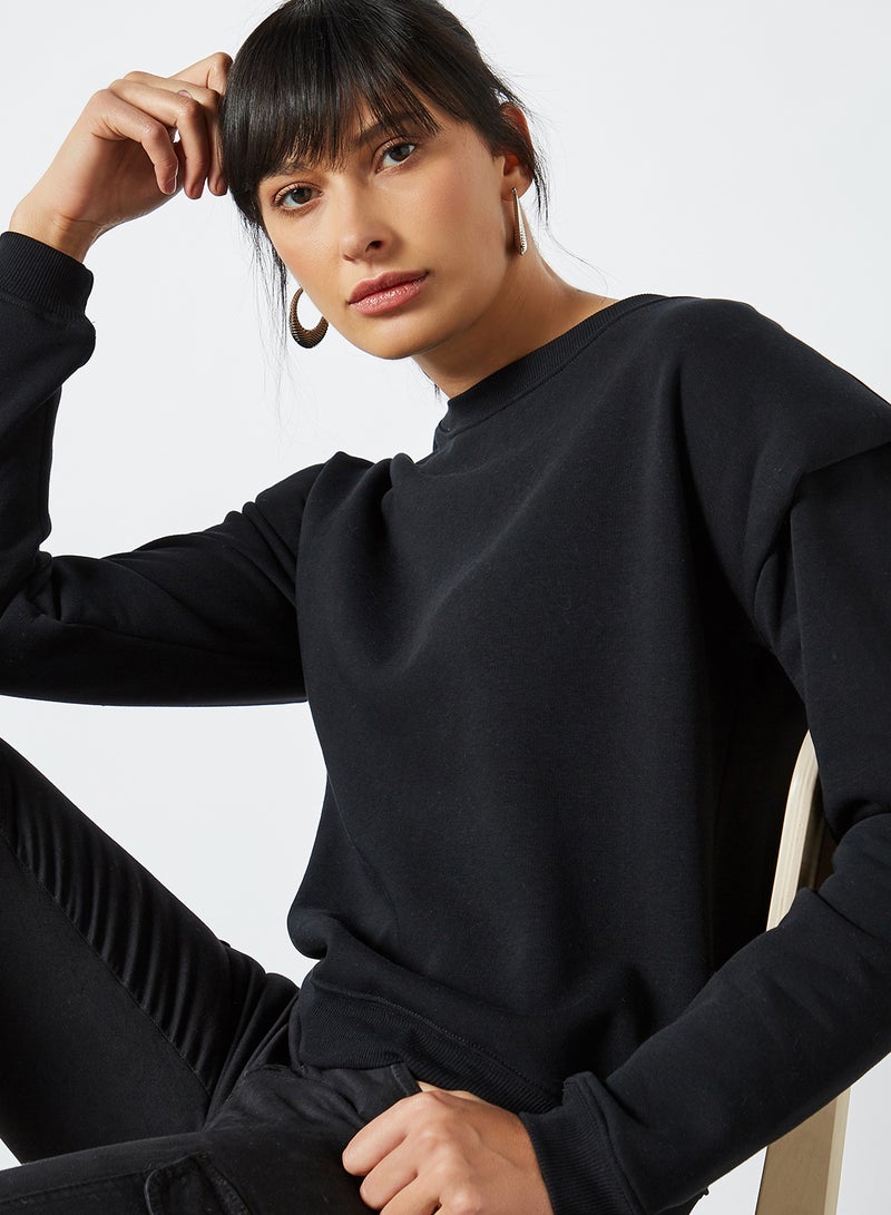 Padded Shoulder Sweatshirt Black(C-N10)