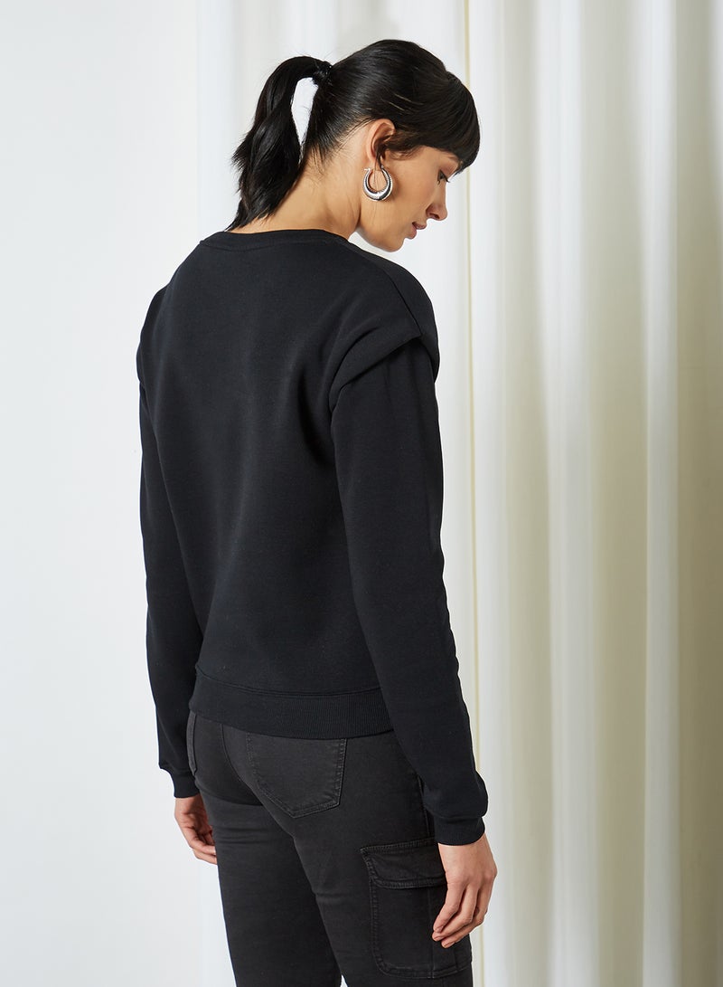 Padded Shoulder Sweatshirt Black(C-N10)