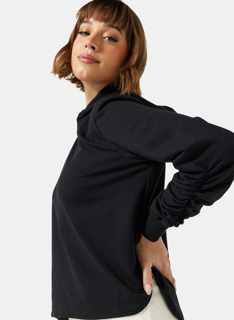 Plain Long Sleeve Sweatshirt Black