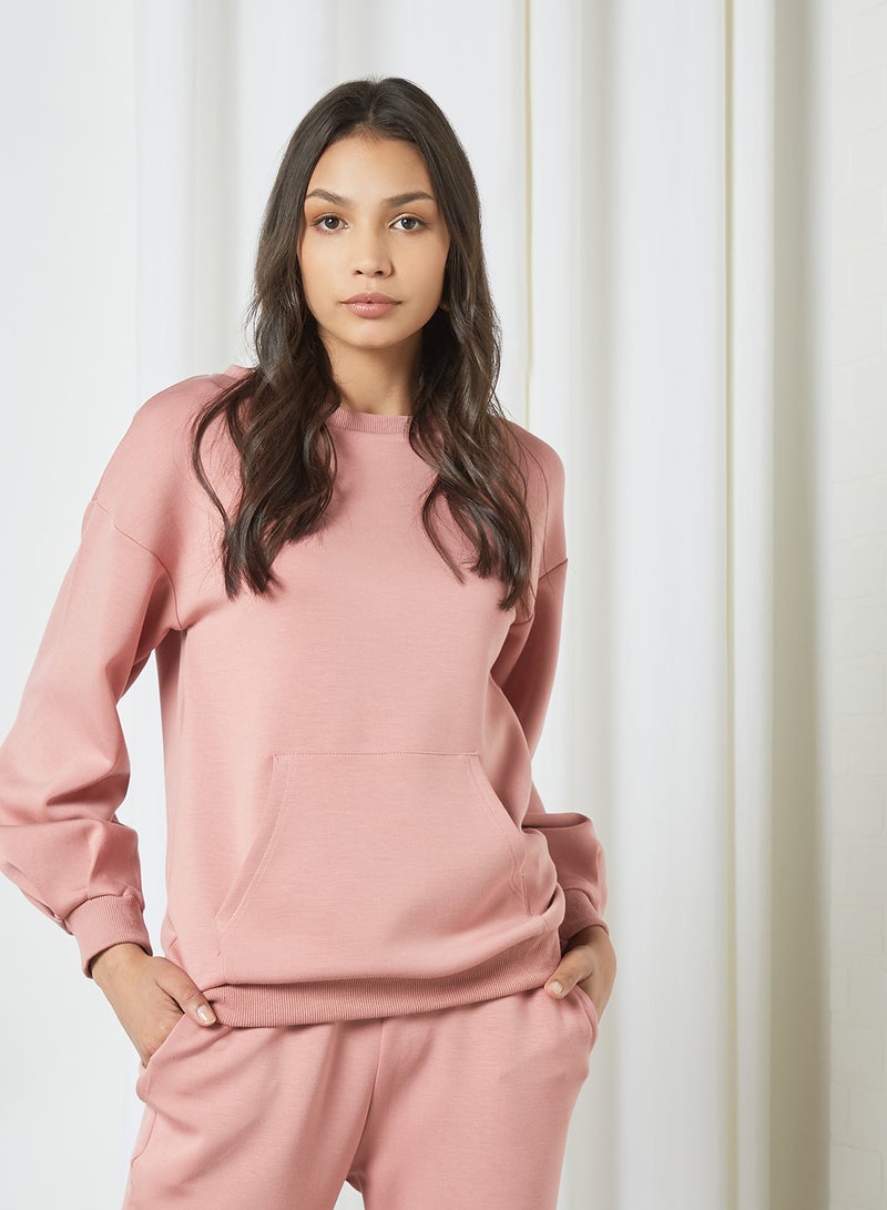 Plain Sweatshirt Pink