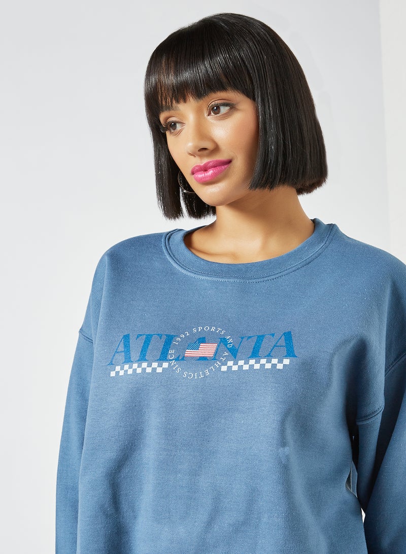 Atlanta Graphic Sweatshirt Blue