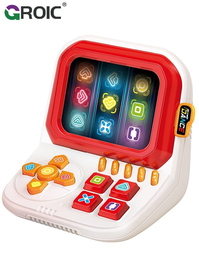 Finger Dance Machine, 3 Modes Finger Dance Game with Music & Light, Rhythm Game Machine, Brain Memory Game Quick Push Game, Electronic Toys Dance Games for Kids & Adult (Red)