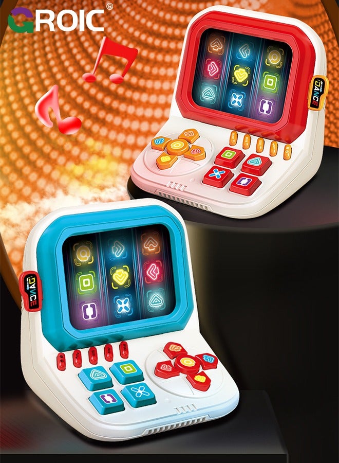 Finger Dance Machine, 3 Modes Finger Dance Game with Music & Light, Rhythm Game Machine, Brain Memory Game Quick Push Game, Electronic Toys Dance Games for Kids & Adult (Red)