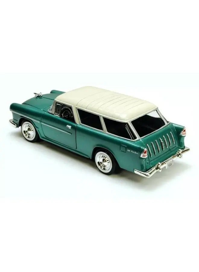 1:24 Scale 1955 Chevy Bel Air American Classics Diecast Model Car - Blue/White Vintage Replica