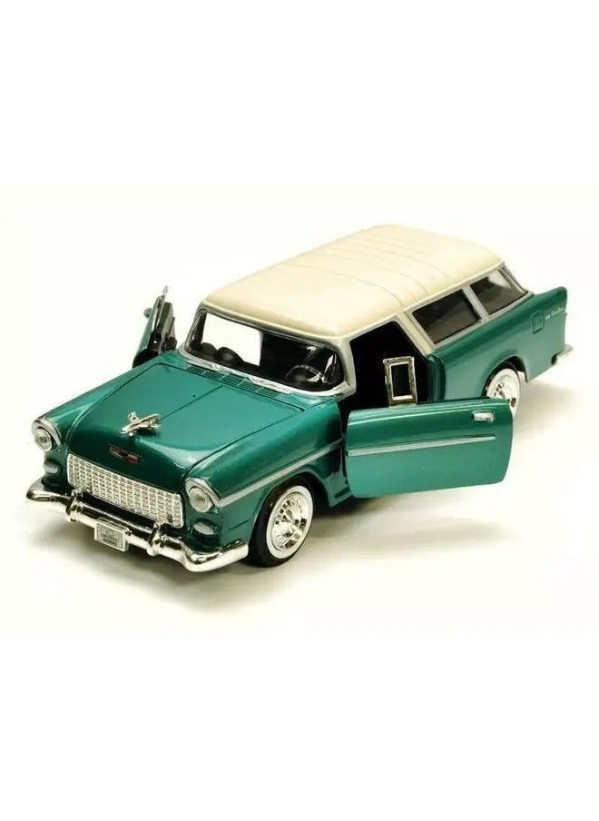 1:24 Scale 1955 Chevy Bel Air American Classics Diecast Model Car - Blue/White Vintage Replica