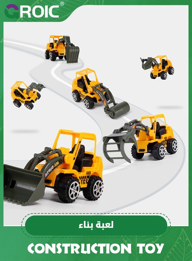 36 PCS Construction Toys Construction Car Toy,Small Construction Vehicles with Construction Vehicles Toys Signs,Small Construction Car Truck Excavator Toys Construction,Bulldozer,Roller,Excavator Toy