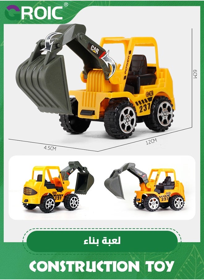 36 PCS Construction Toys Construction Car Toy,Small Construction Vehicles with Construction Vehicles Toys Signs,Small Construction Car Truck Excavator Toys Construction,Bulldozer,Roller,Excavator Toy