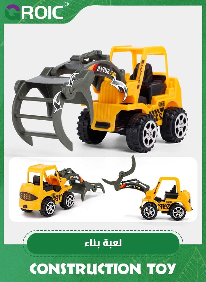 36 PCS Construction Toys Construction Car Toy,Small Construction Vehicles with Construction Vehicles Toys Signs,Small Construction Car Truck Excavator Toys Construction,Bulldozer,Roller,Excavator Toy